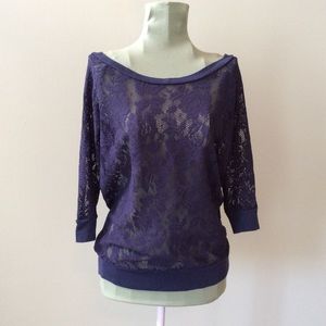 Blueberry Color Lace Top.